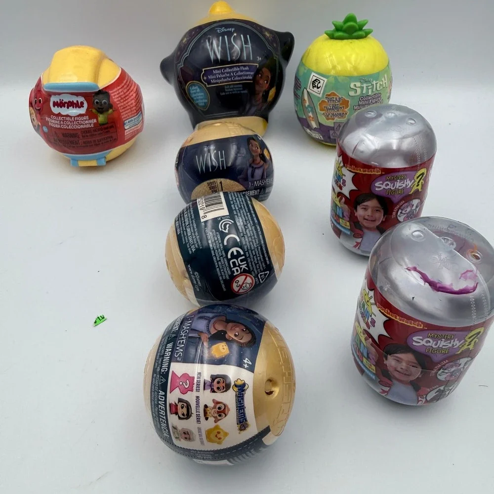 Disney Ryan's World Morphle Mystery Blind Bag Toy Lot 8pc NIP Mash'ems‎ Squishy